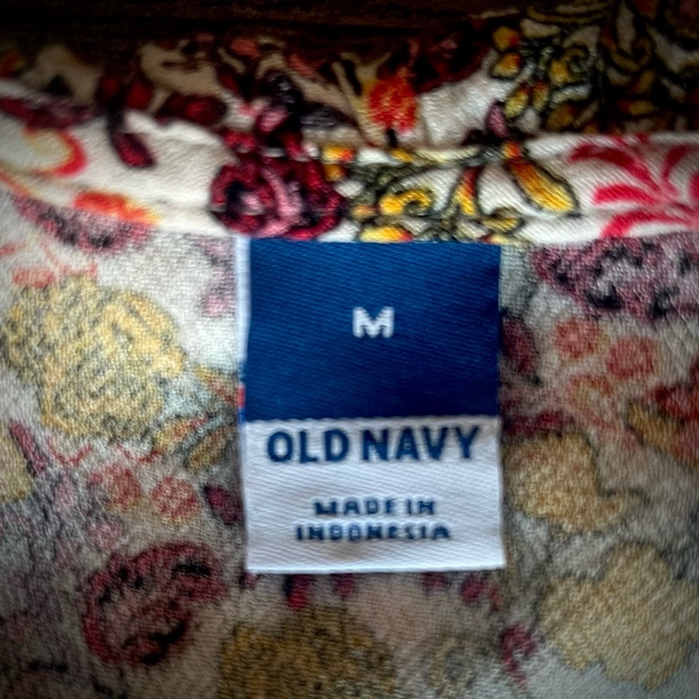 Old Navy orange & yellow floral ruffled summer garden dress M - Picture 8 of 9